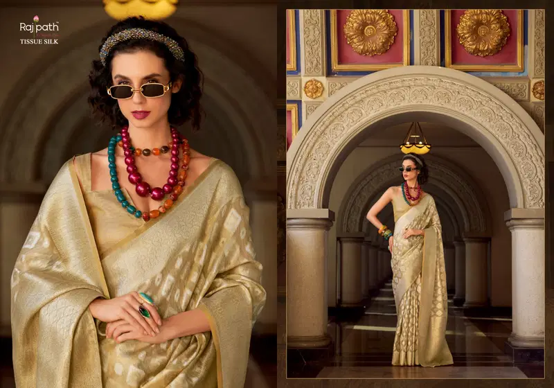 Goldmine By Rajpath Tissue Silk Designer Saree Wholesale Shop In Surat